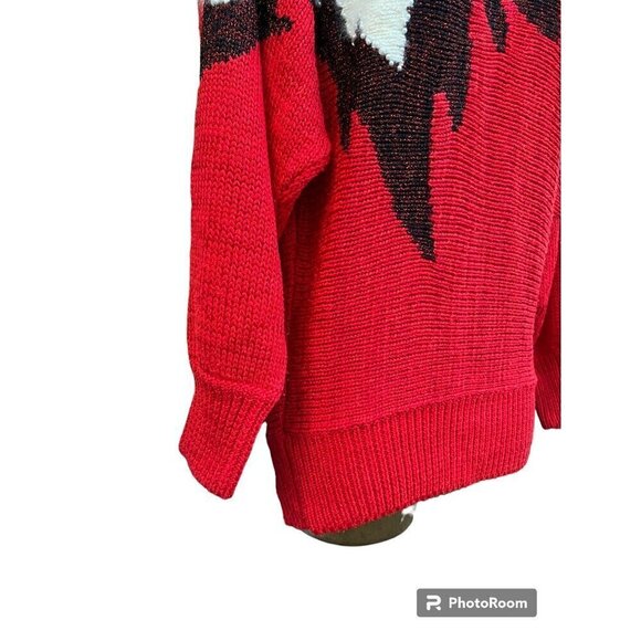 Vintage Christine Glam Sweater S Oversize Metallic Fuzzy Cozy Punk Rock Vampire - Picture 3 of 7